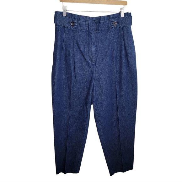 Ann Taylor Denim - Ann Taylor | High Rise Paperbag Style Tapered Leg Dark Wash Jeans Size 10